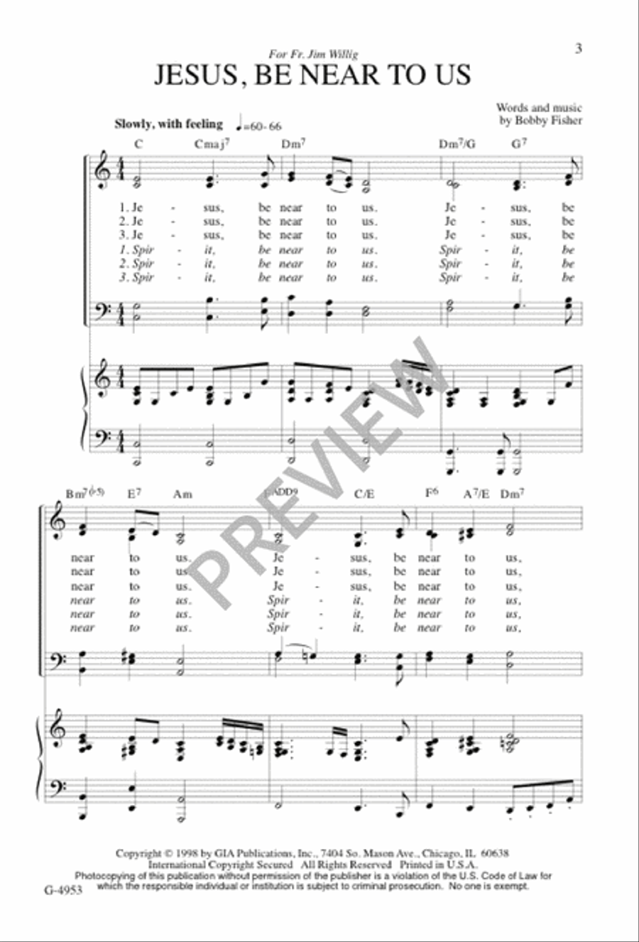 Jesus, Be Near to Us 4-Part scores gallery preview page 3