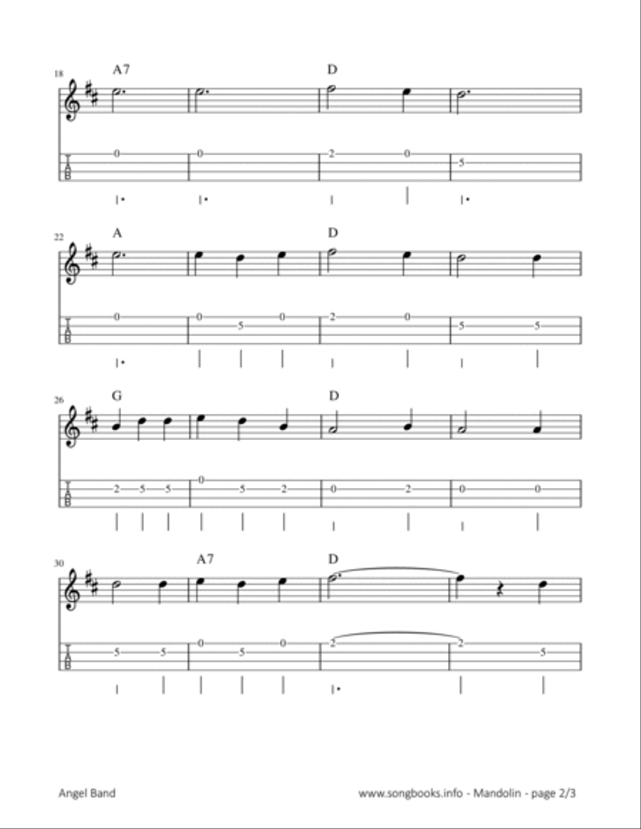 Angel Band Mandolin scores gallery preview page 2