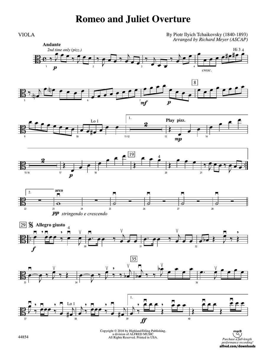 Romeo and Juliet Overture: Viola
