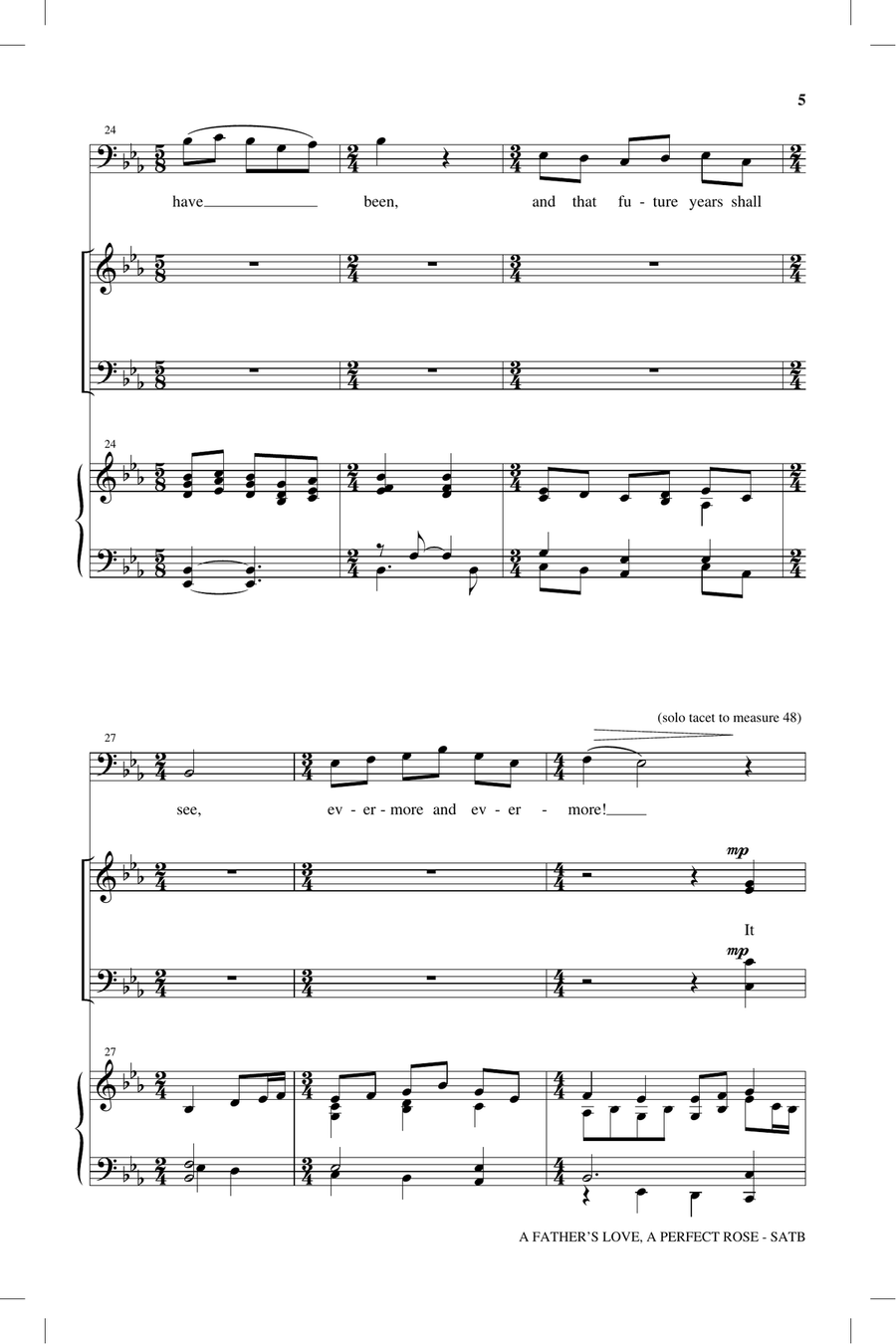 A Father's Love, A Perfect Rose 4-Part scores gallery preview page 4