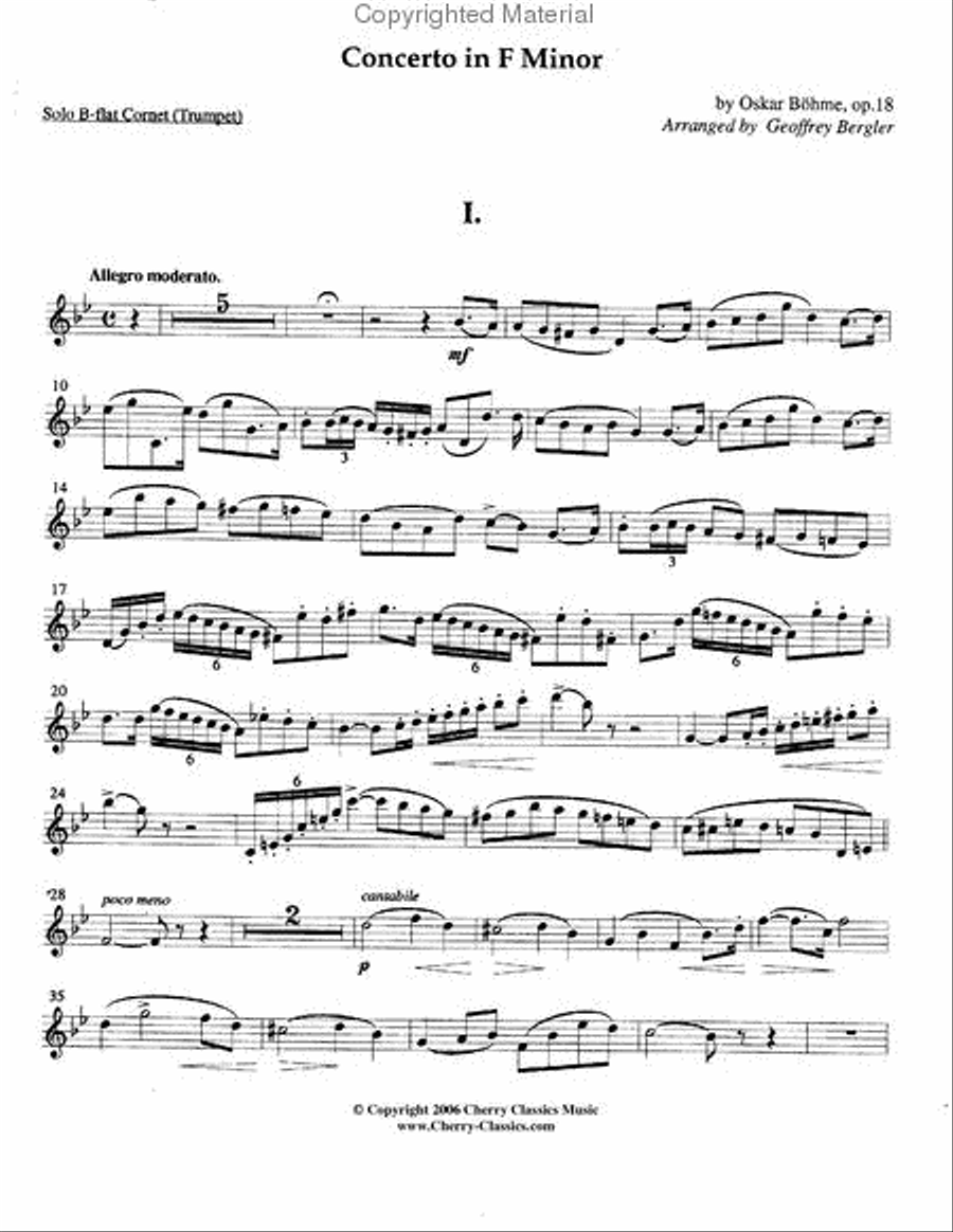 Concerto in F minor for Trumpet Concert Band scores gallery preview page 15