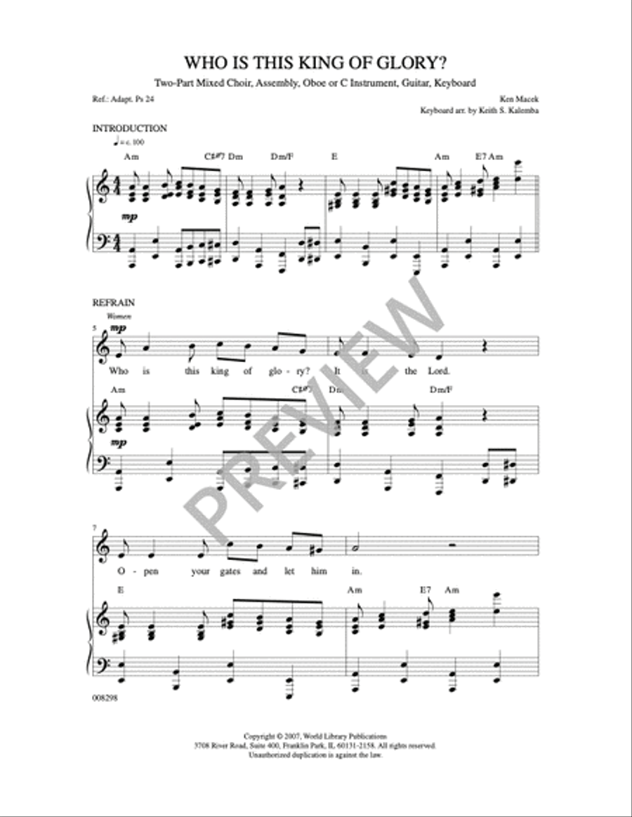 Who is the King of Glory? 2-Part scores gallery preview page 16