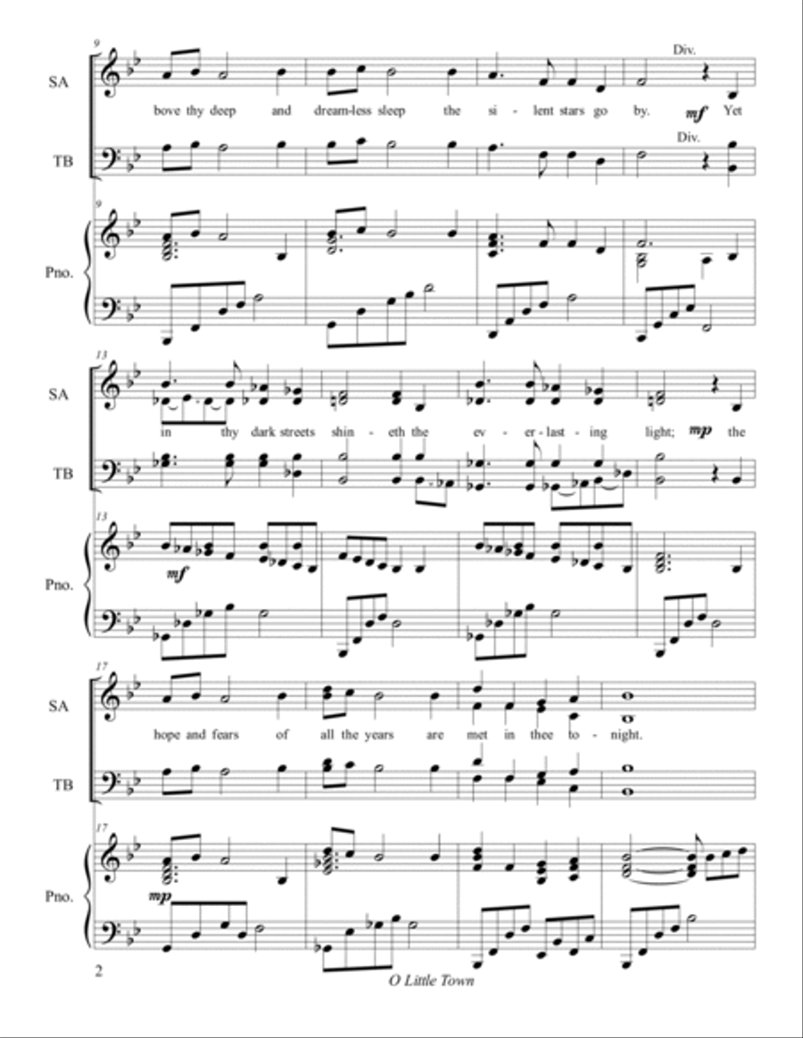 O Little Town 4-Part scores gallery preview page 3