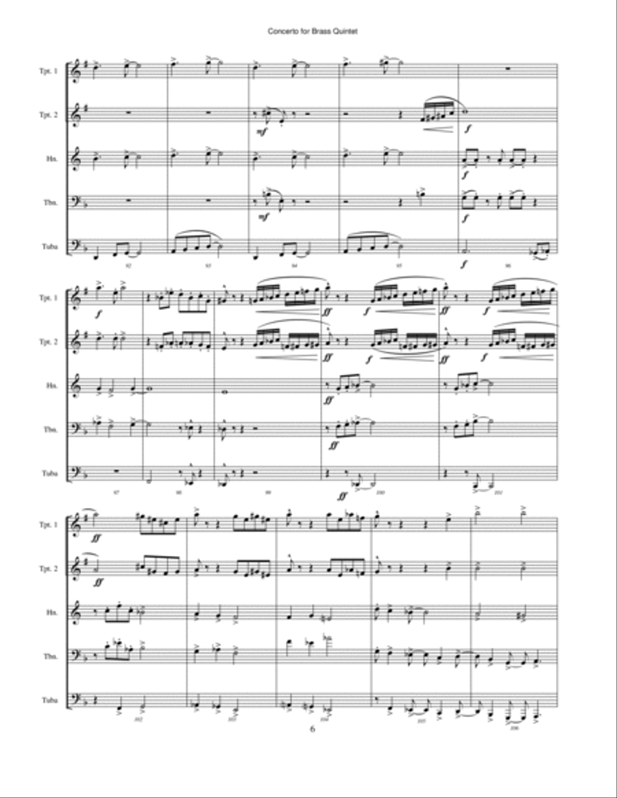 Concerto for Brass Quintet Brass Quintet scores gallery preview page 6