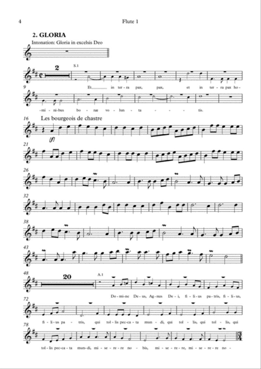 Charpentier: Messe de Menuit pur Noël (SSAA soli, SSAA choir, flutes, strings and continuo) - Orche SSAA scores gallery preview page 4