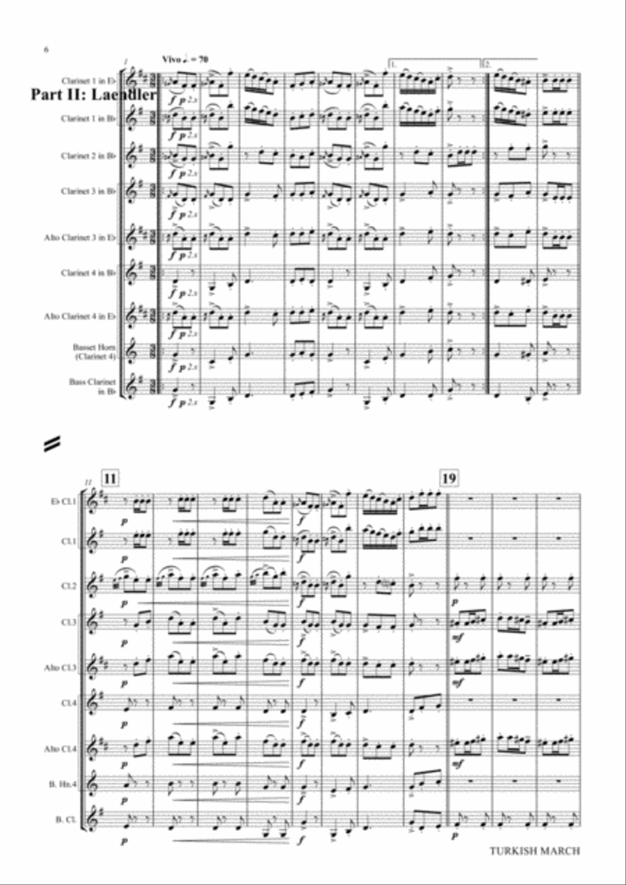 Turkish March & Laendler - Beethoven - Clarinet Quintet Clarinet Quintet scores gallery preview page 6