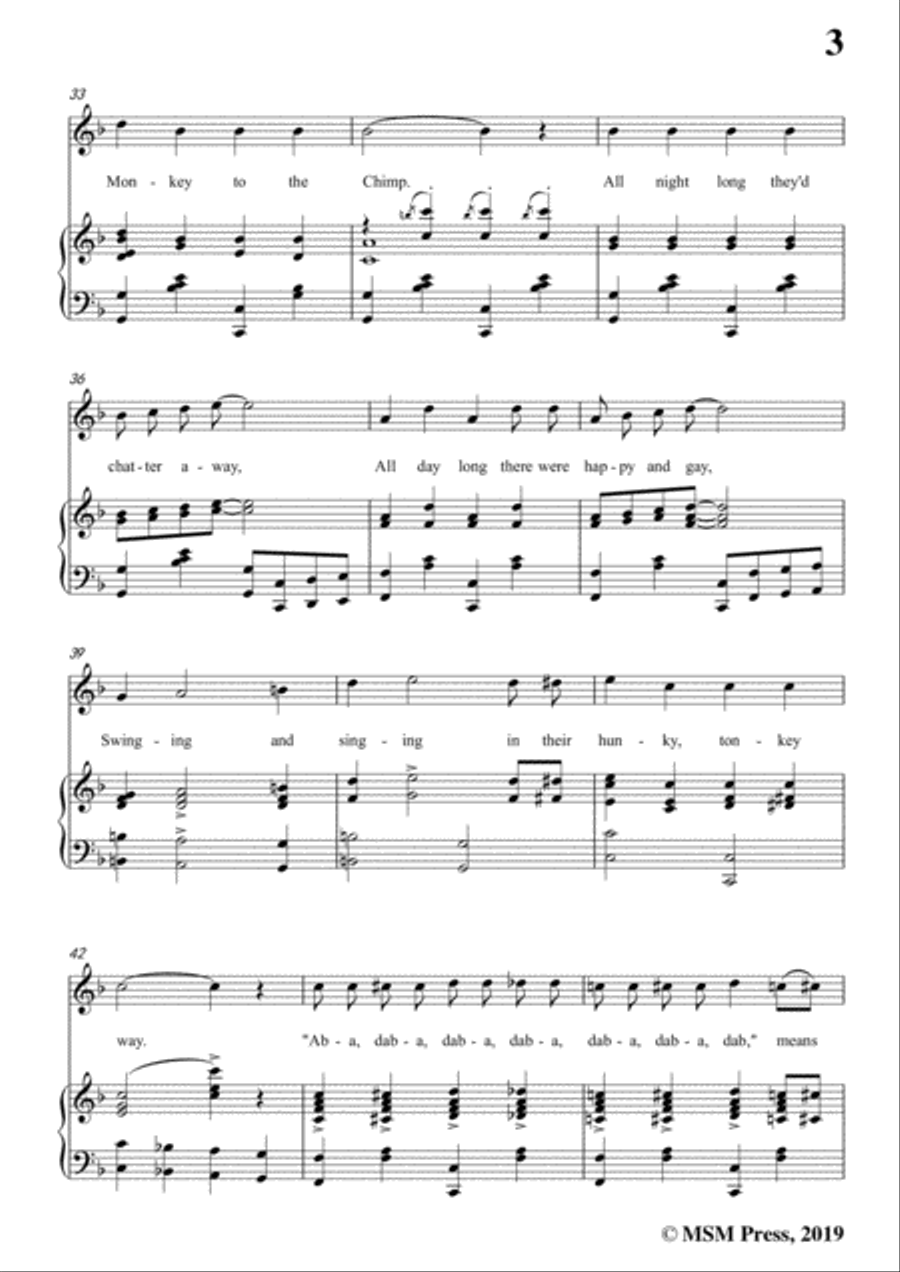 Walter Donaldson-Aba Daba Honeymoon,in F Major,for Voice&Piano Voice scores gallery preview page 5
