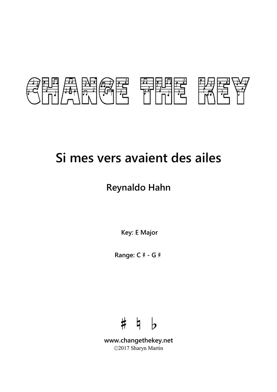 Book cover for Si mes vers avaient des ailes - E Major