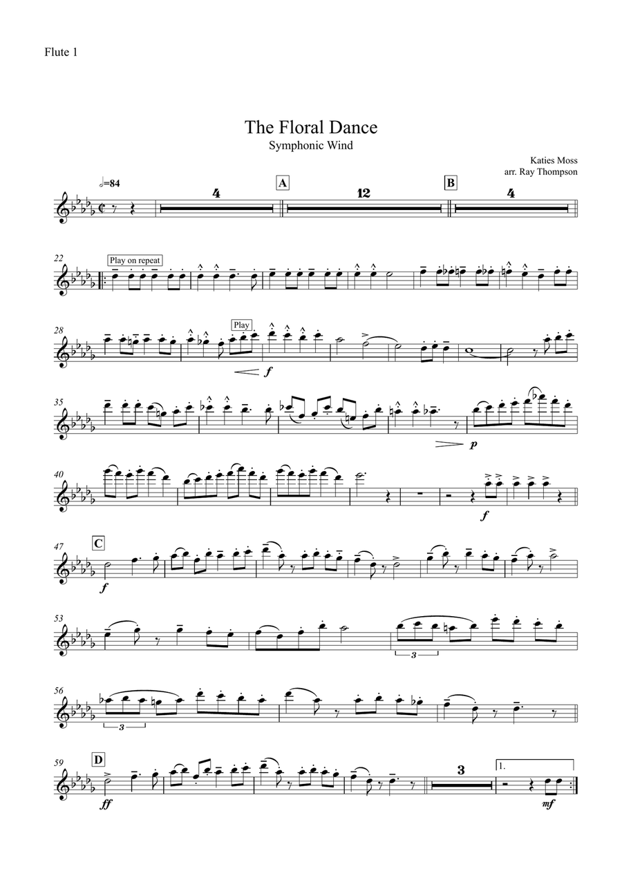 Moss: The Floral Dance - symphonic wind School and Community scores gallery preview page 6