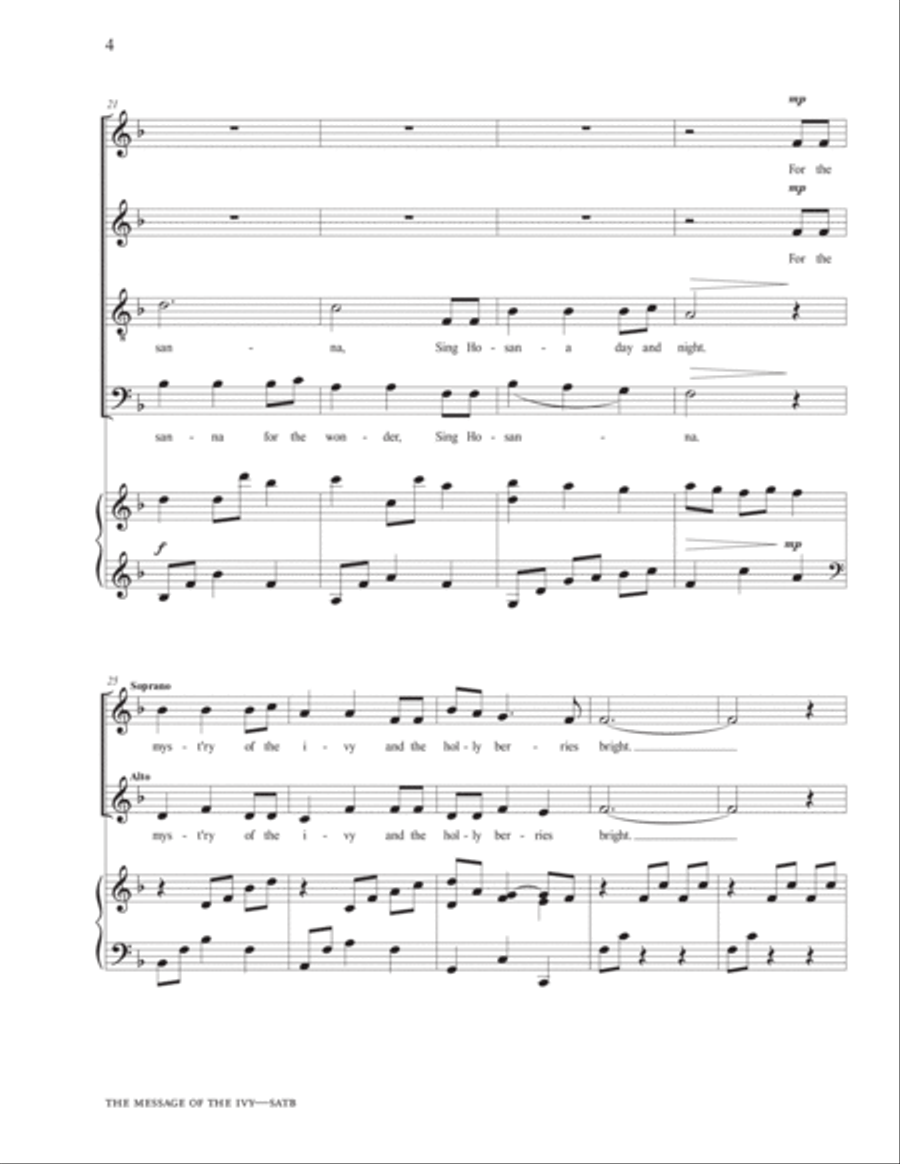 The Message Of The Holly The Message Of The Holly 4-Part scores gallery preview page 4