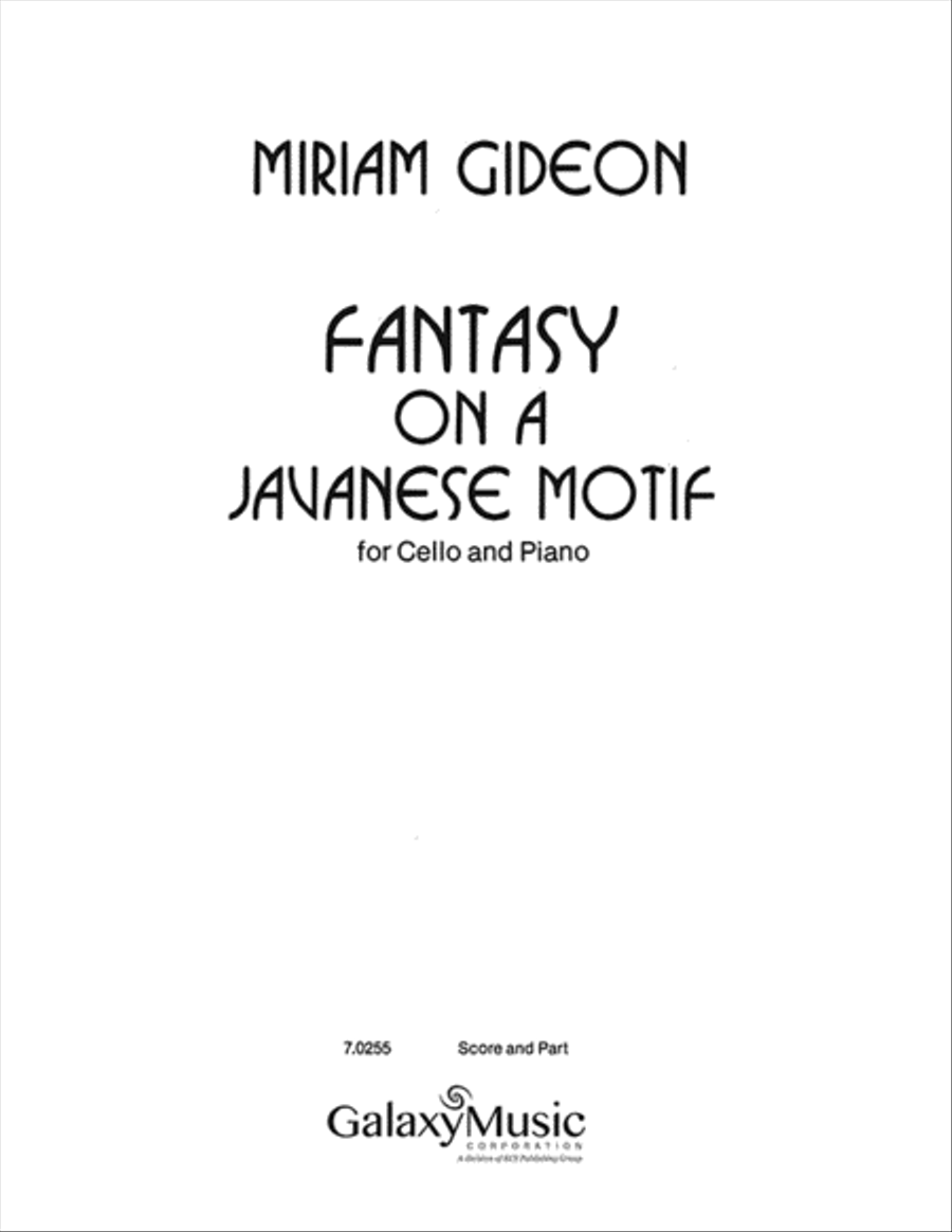 Fantasy on a Javanese Motif Piano scores gallery preview page 1