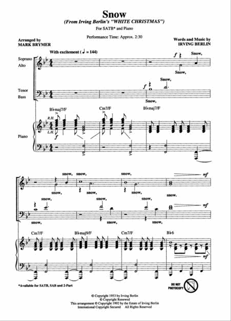 Snow Snow 4-Part scores gallery preview page 2