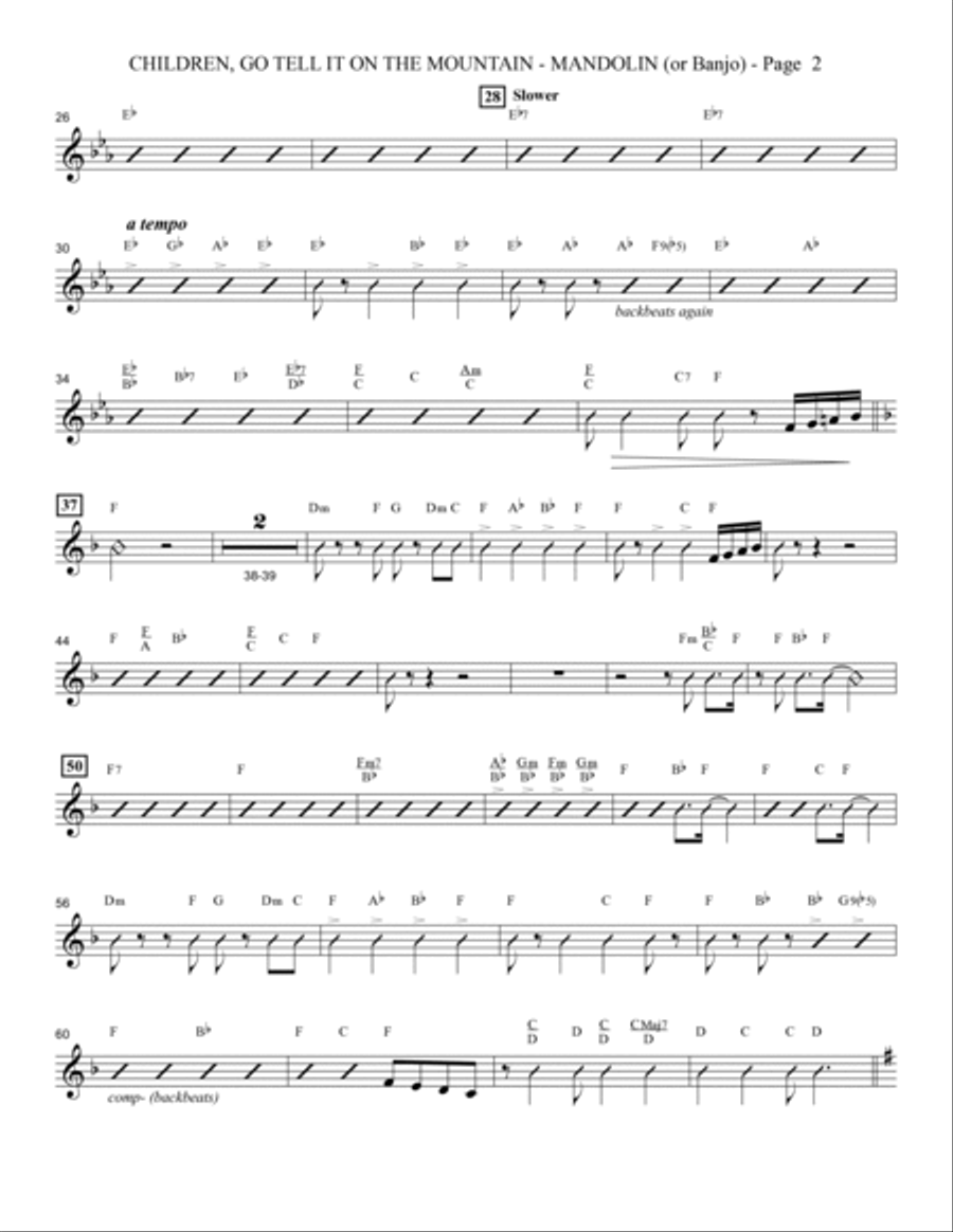 Children, Go Tell It on the Mountain - Mandolin/Banjo Choir scores gallery preview page 2