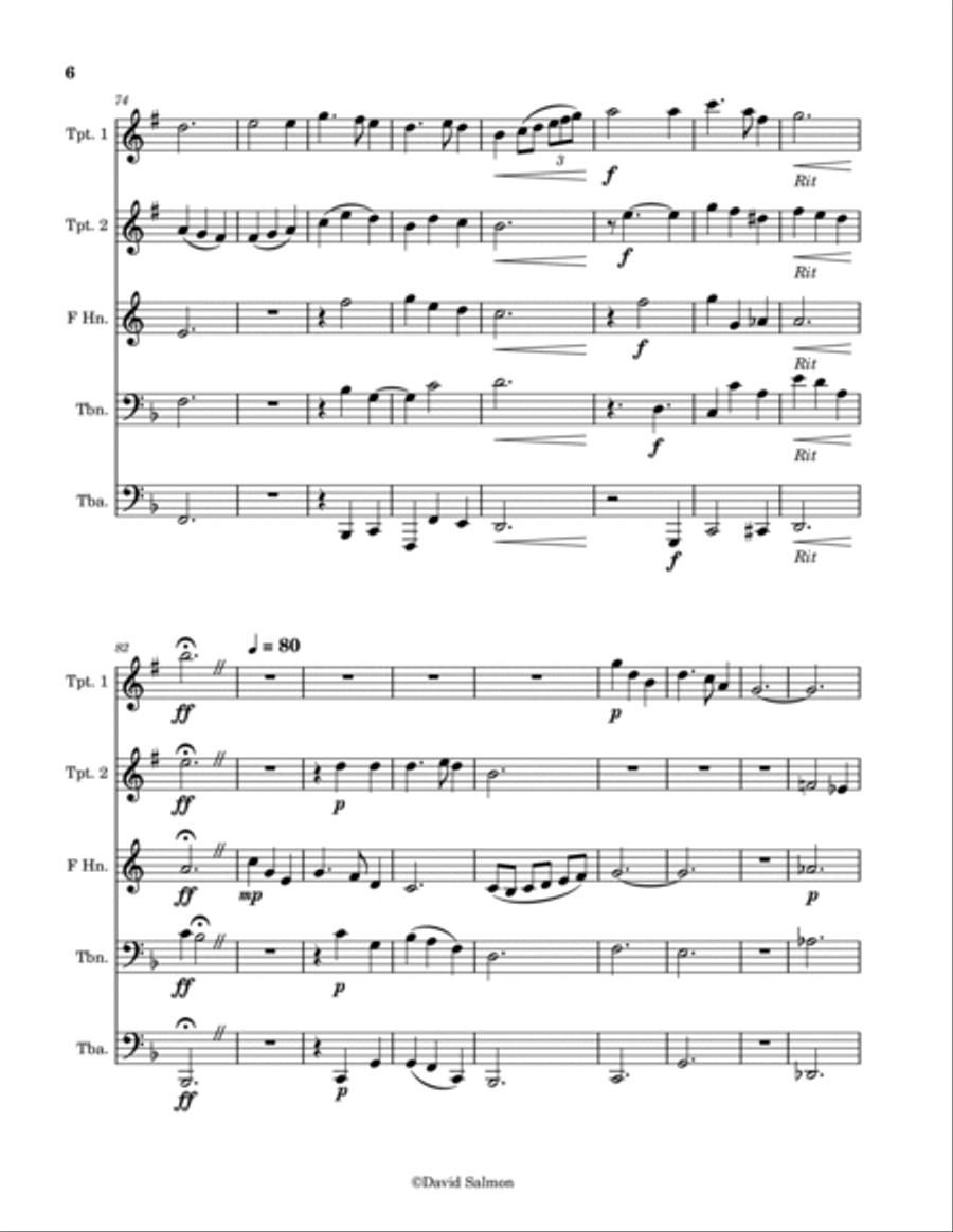 Christmas Medley for 5 Brass Horn scores gallery preview page 6