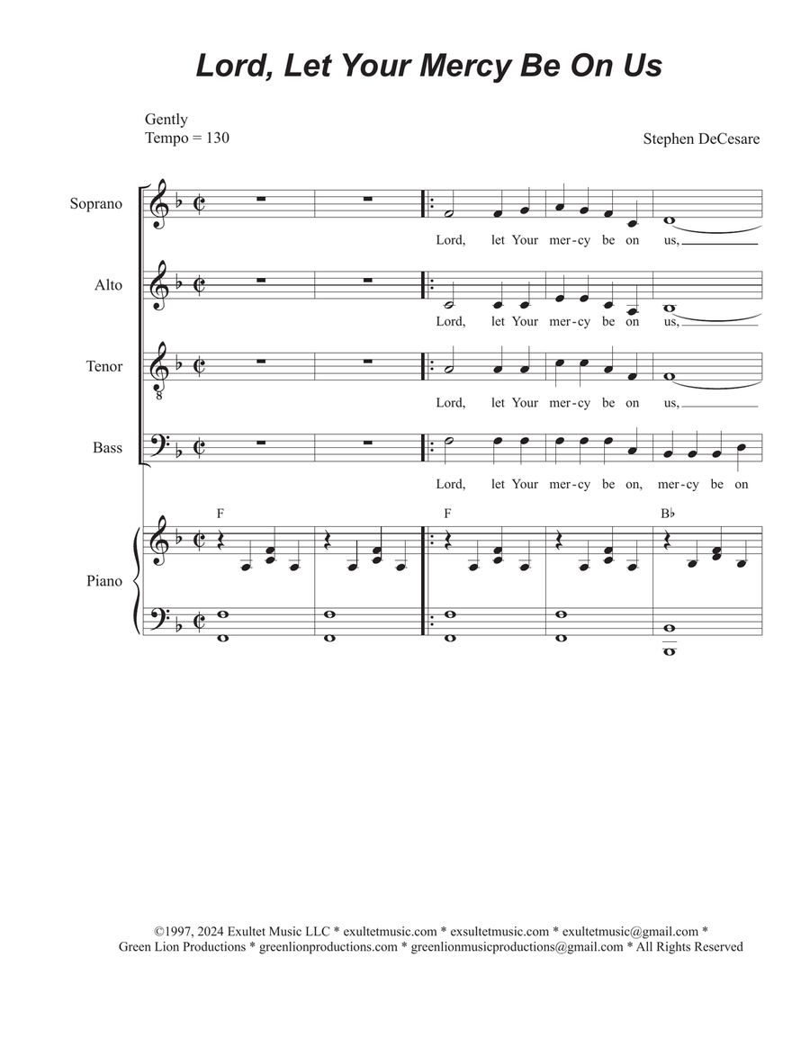 Book cover for Lord, Let Your Mercy Be On Us (SATB Alternate Version)