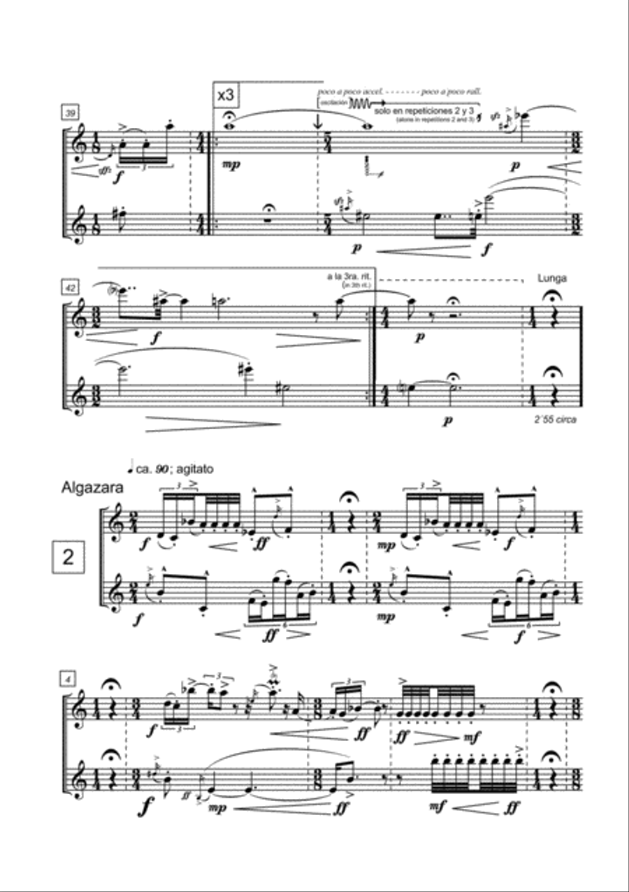 Umbrales for Oboe and Clarinet Clarinet scores gallery preview page 4