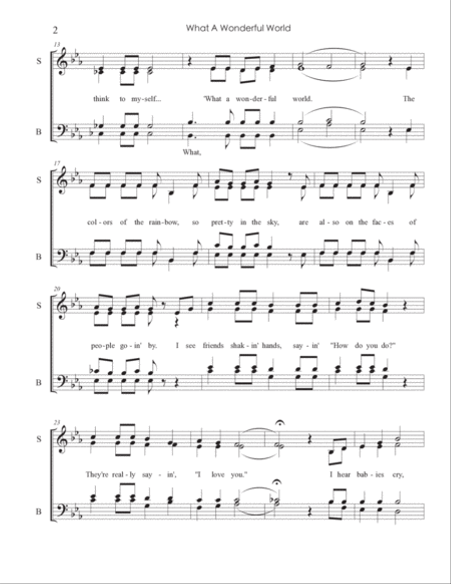 What A Wonderful World 4-Part scores gallery preview page 2