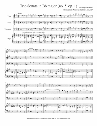 Book cover for Trio Sonata in Bb (op. 1, no. 5) - Arcangelo Corelli