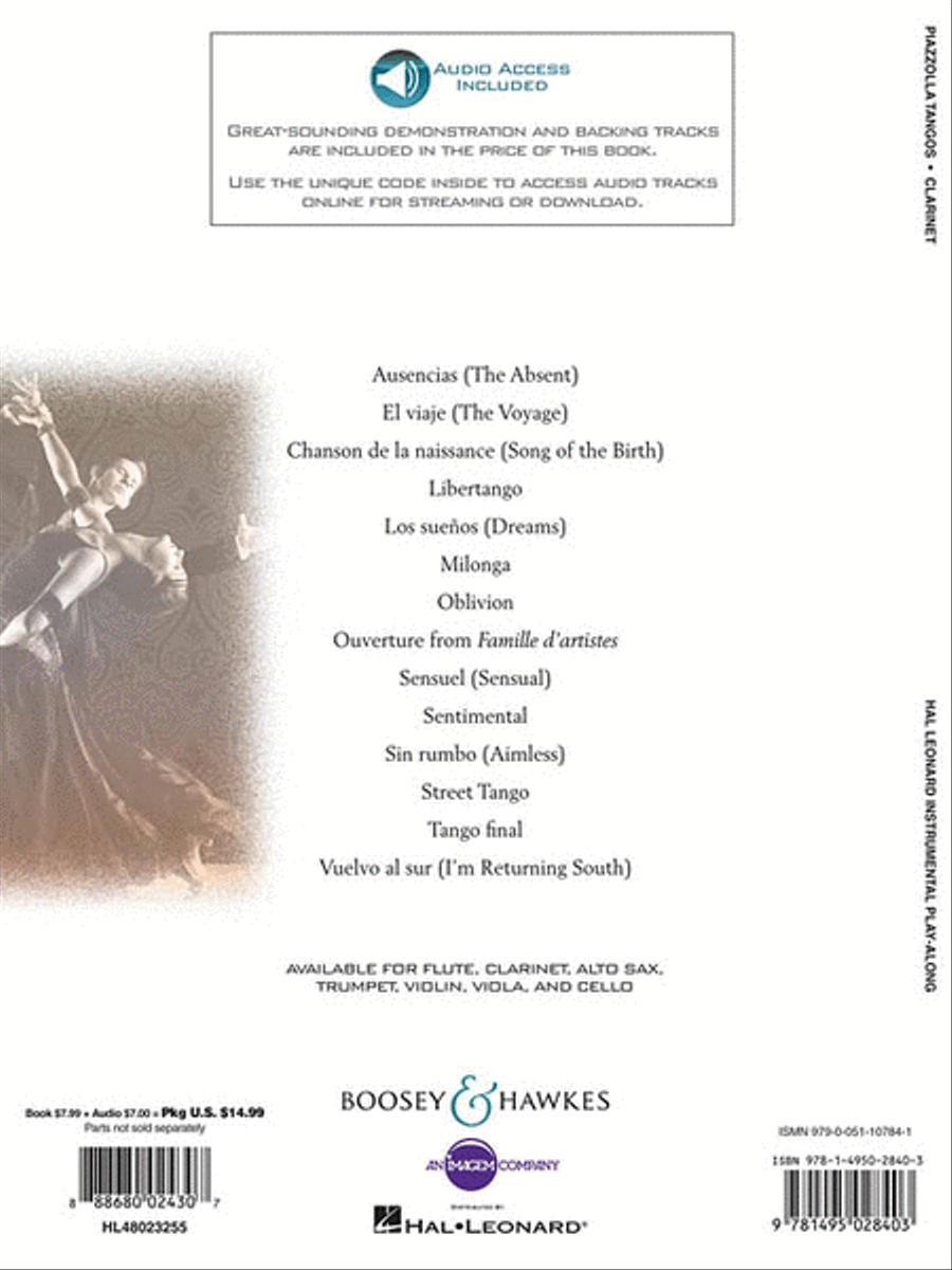 Piazzolla Tangos Clarinet Solo scores gallery preview page 2
