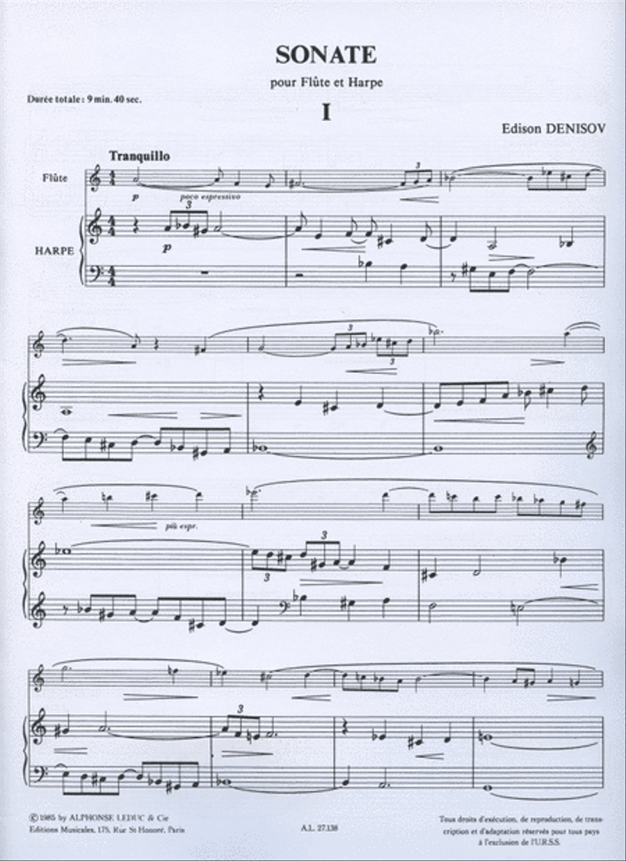 Sonate (flute & Harp) Flute Solo scores gallery preview page 2