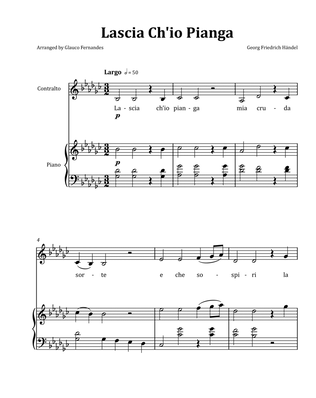Lascia Ch'io Pianga by Händel - Contralto & Piano in G-flat Major