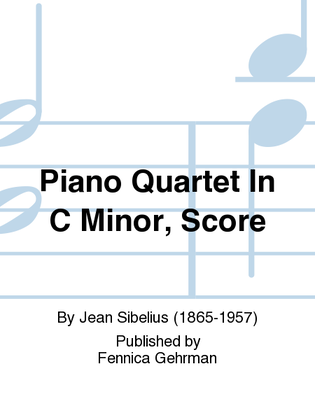 Piano Quartet In C Minor, Score