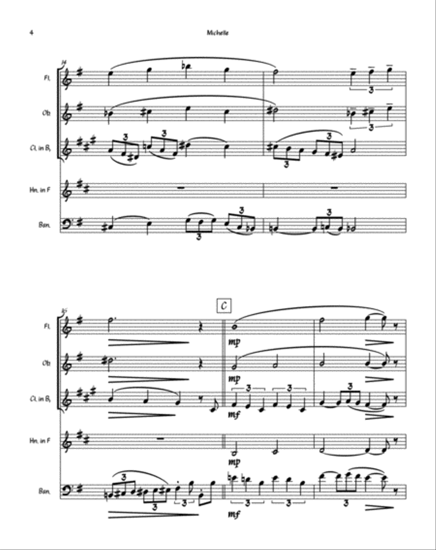 Michelle Woodwind Quintet scores gallery preview page 4
