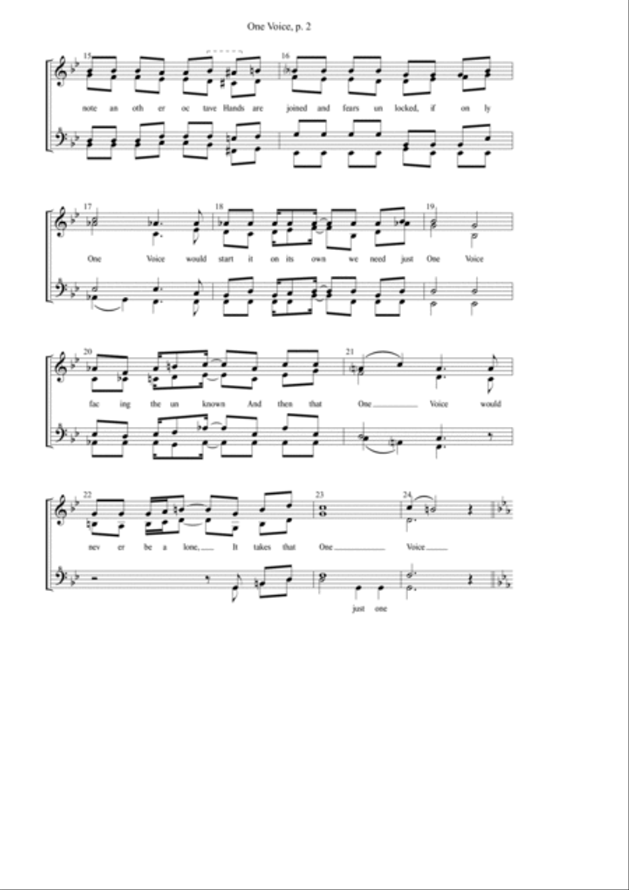 One Voice One Voice SSAA scores gallery preview page 2