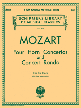 Book cover for Four Horn Concertos and Concert Rondo