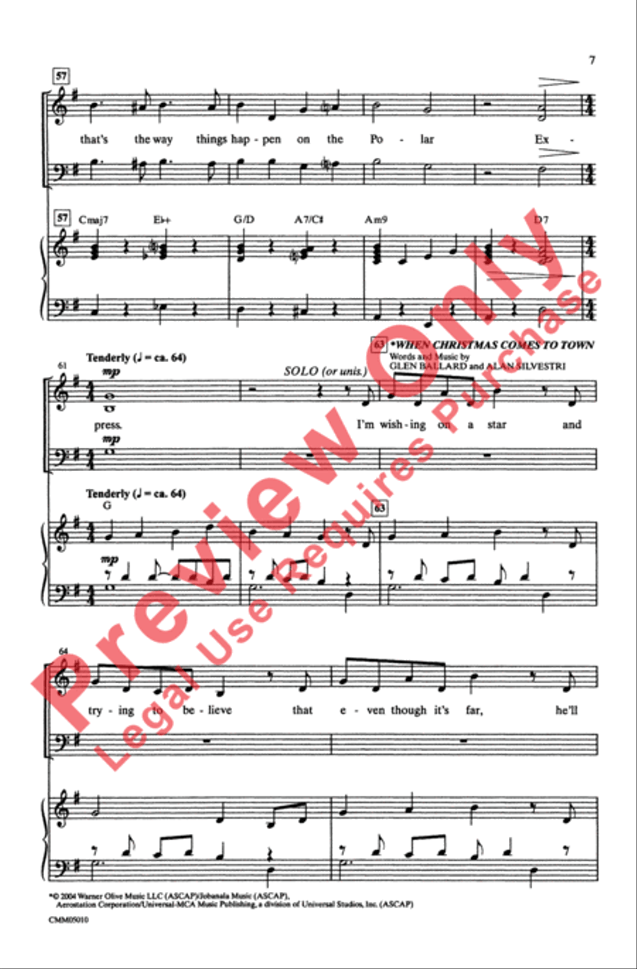 The Polar Express: A Choral Medley 3-Part scores gallery preview page 7