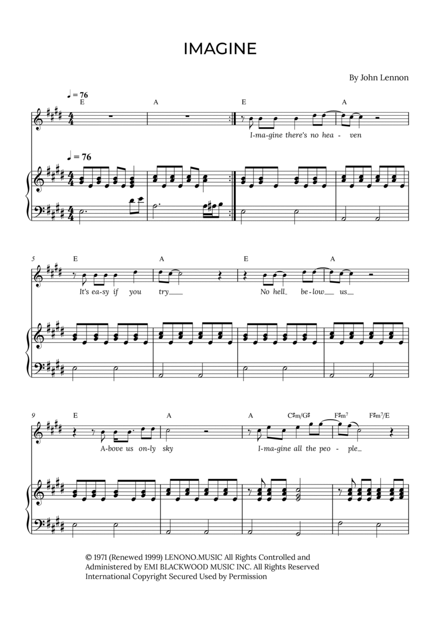 Imagine Imagine Soprano Voice scores gallery preview page 1