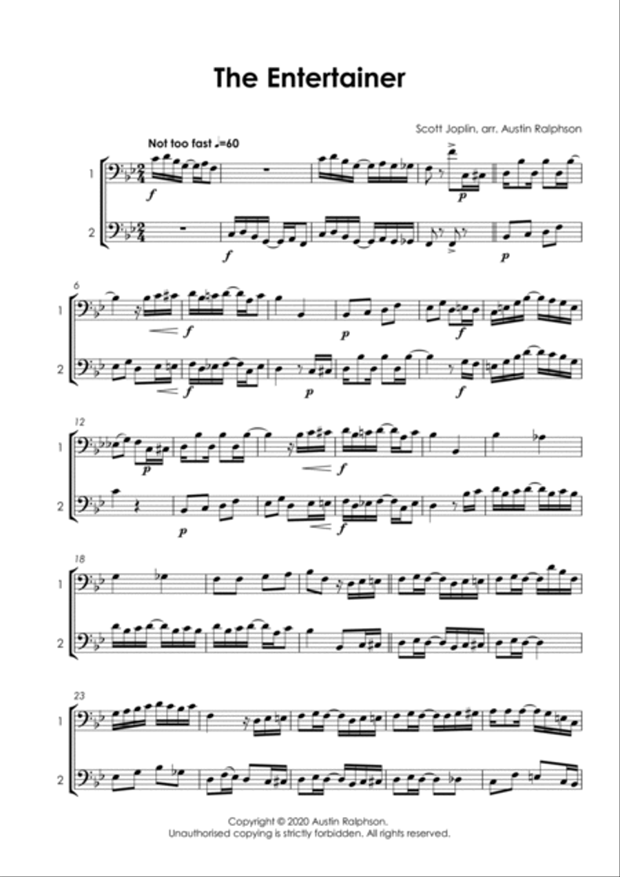 15 More Trombone Duets or Euphonium Duets for Fun (popular classics volume 2) - various levels Trombone Duet scores gallery preview page 4