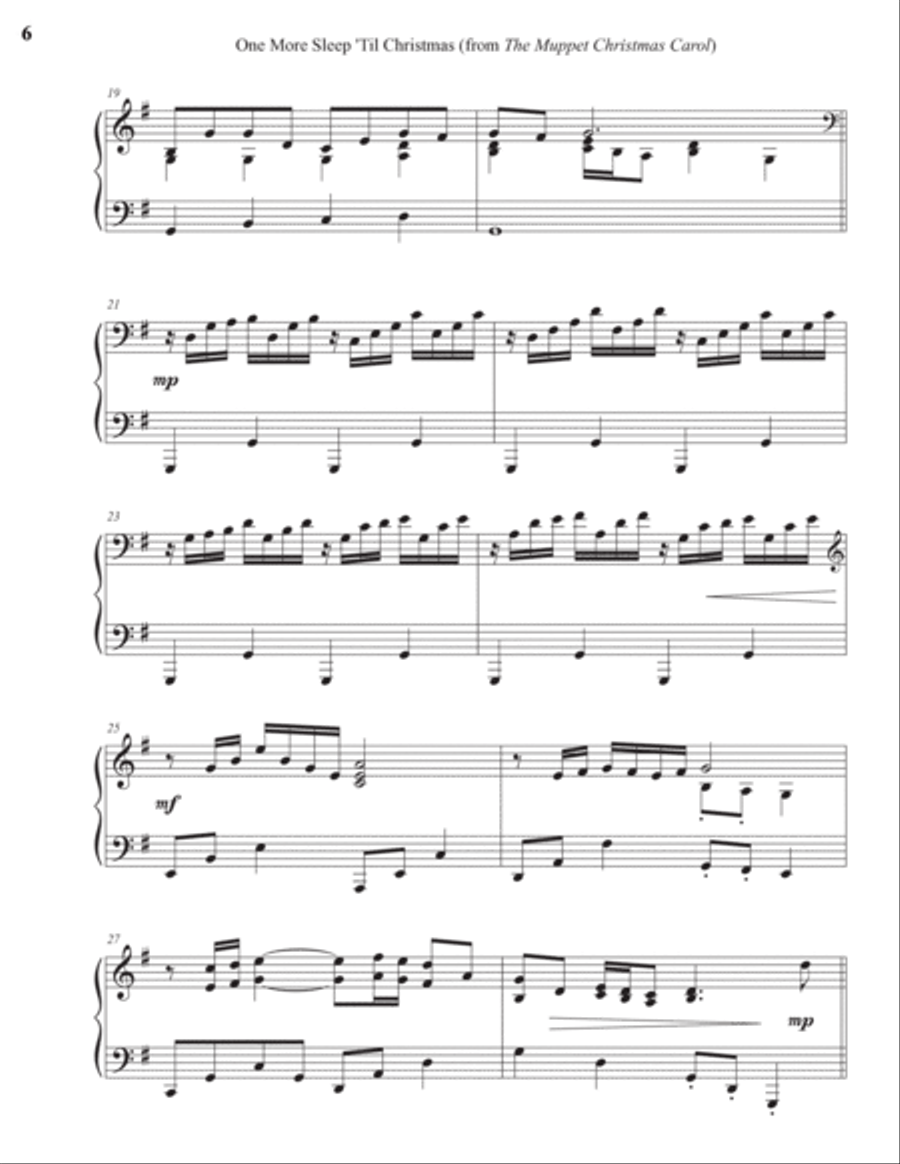 One More Sleep 'til Christmas Piano Solo scores gallery preview page 6