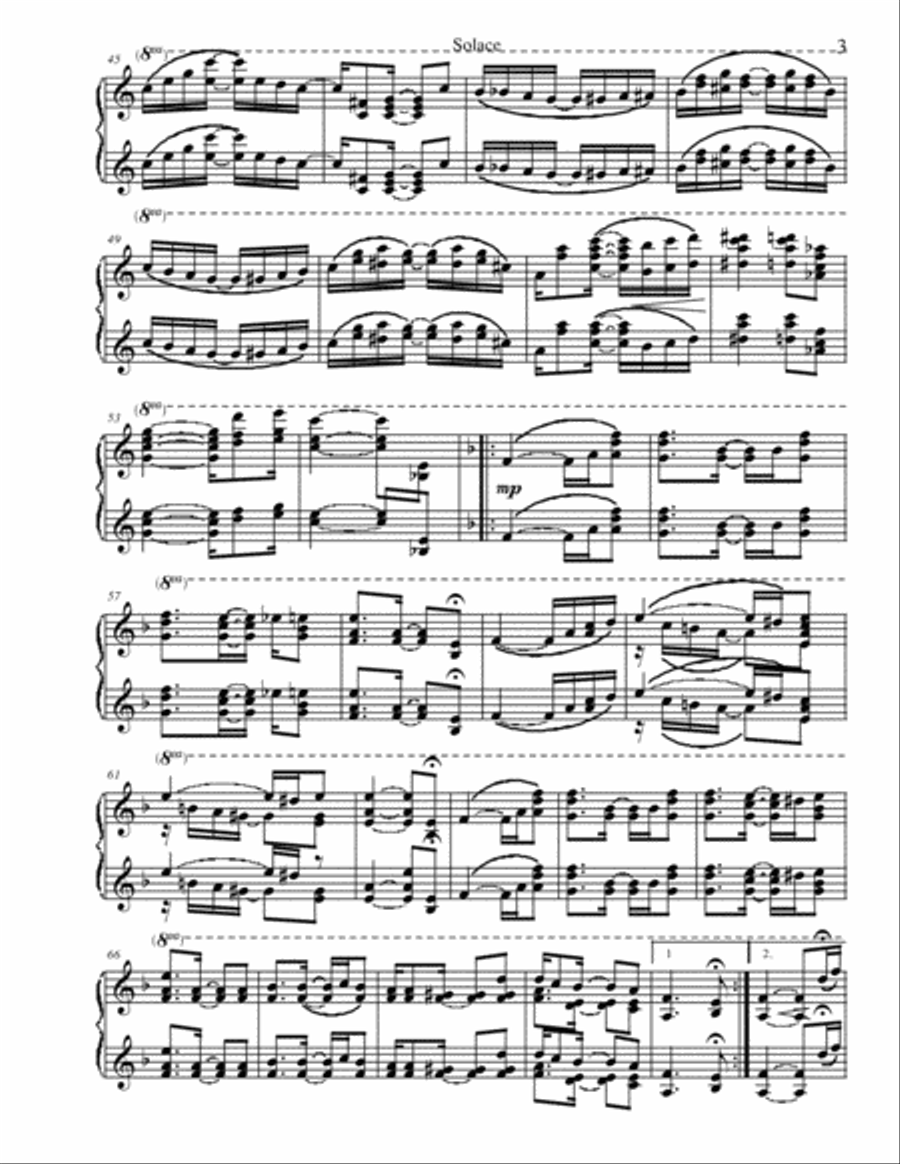 Joplin's Solace (A Mexican Serenade) Piano Duet (1 Piano 4 Hands) 1 Piano, 4-Hands scores gallery preview page 3