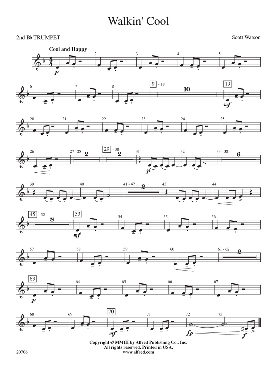 Walkin' Cool: 2nd B-flat Trumpet