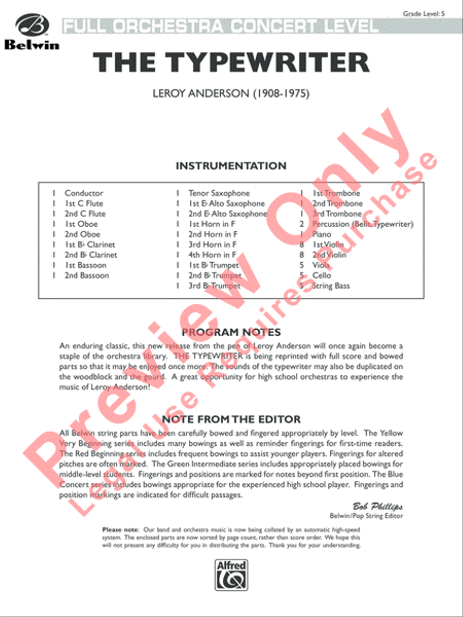 The Typewriter Full Orchestra scores gallery preview page 2