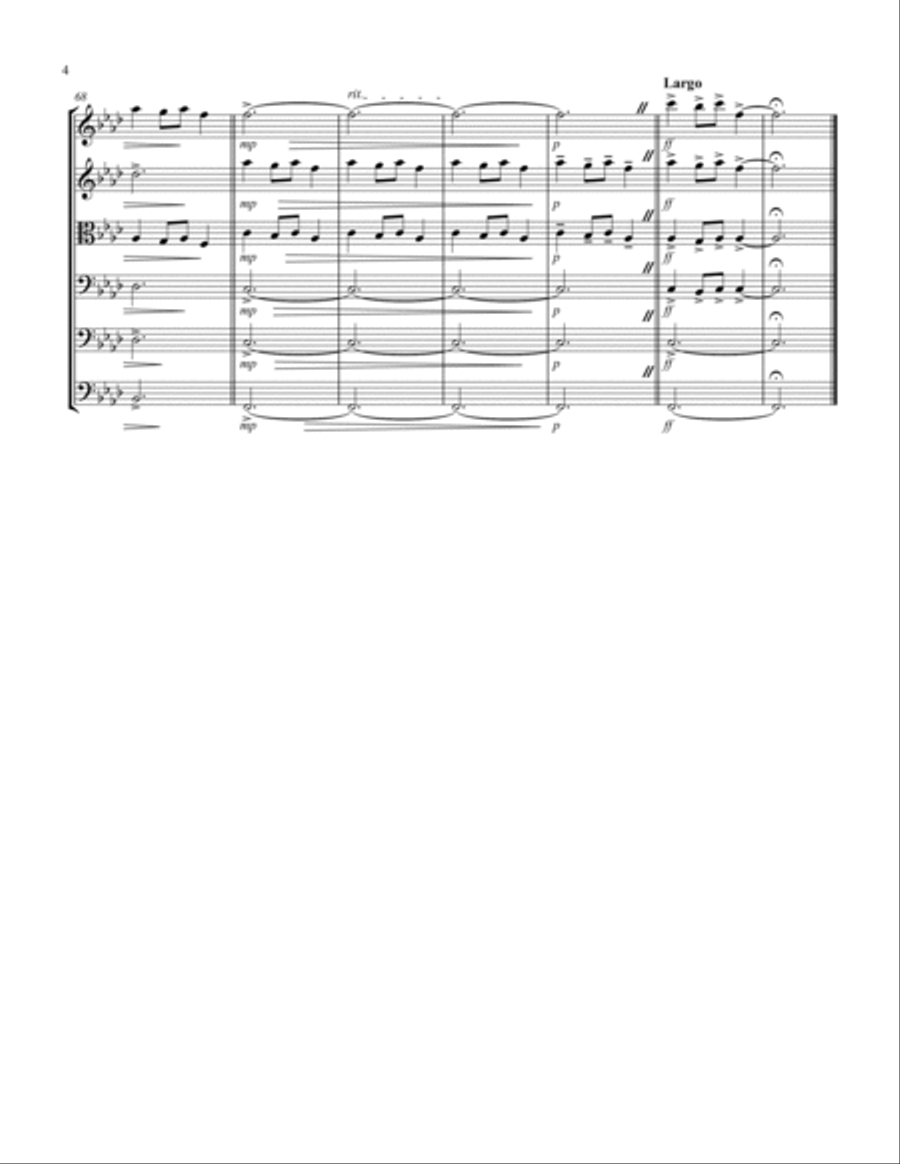 Carol of the Bells (F min) (String Sextet - 2 Violin, 1 Viola, 2 Cello, 1 Bass) Cello scores gallery preview page 4