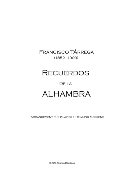 Recuerdos de la Alhambra - Piano solo version image number null