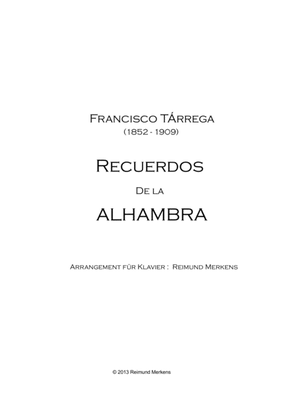 Recuerdos de la Alhambra - Piano solo version