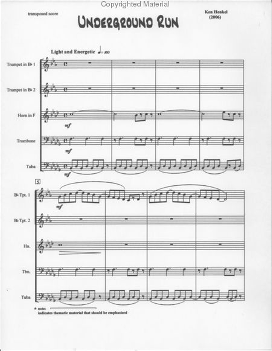 Underground Run Brass Quintet scores gallery preview page 2