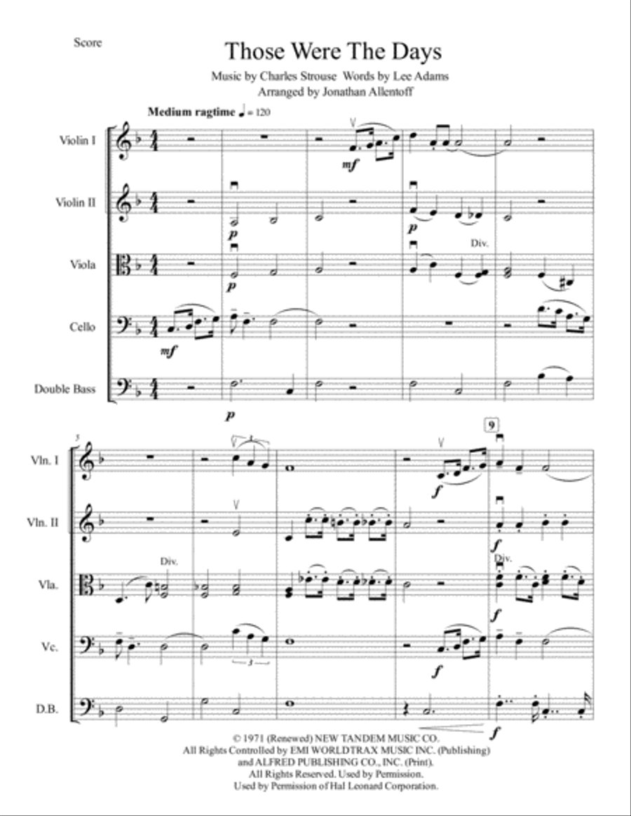 Those Were The Days Small Ensemble scores gallery preview page 2