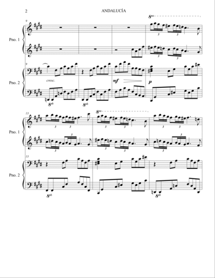 Andalucía Andalucía Piano scores gallery preview page 2