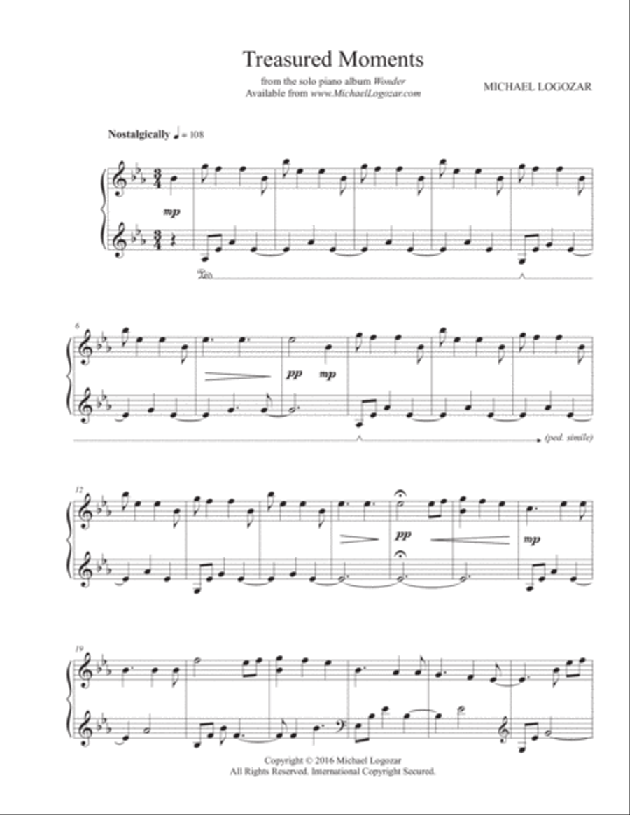 Treasured Moments Piano Solo scores gallery preview page 1