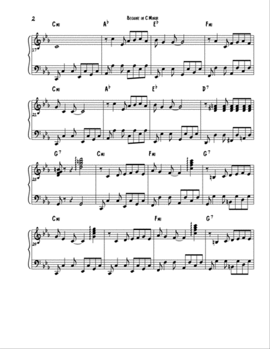 Beguine in C Minor Piano Solo scores gallery preview page 2