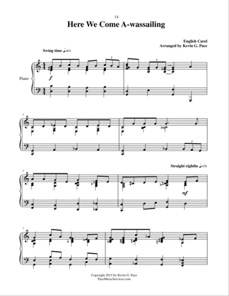 Here We Come A-wassailing - Advanced Piano Solo Piano Solo scores gallery preview page 2