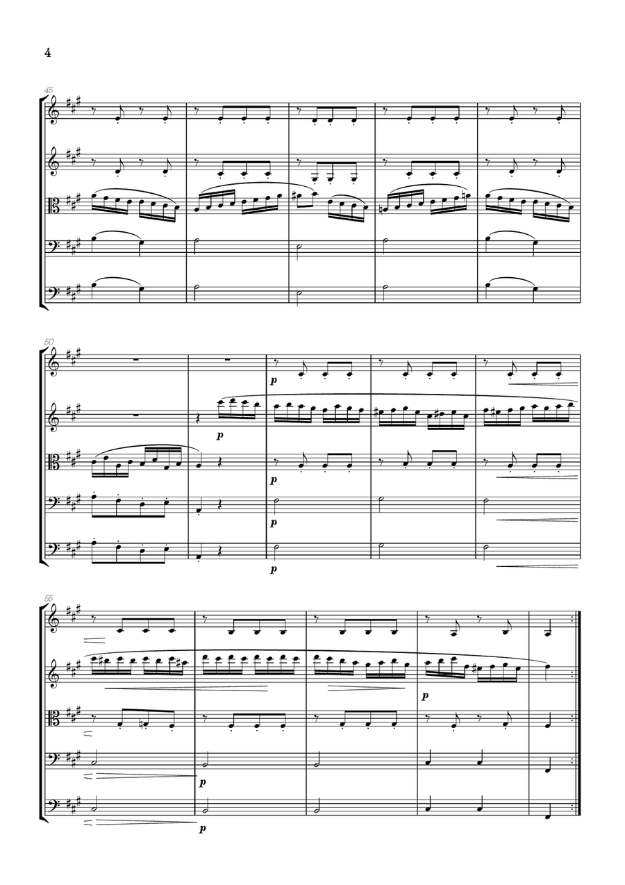 Rondo Alla Turca (Turkish March) | String Quintet sheet music String Orchestra scores gallery preview page 4