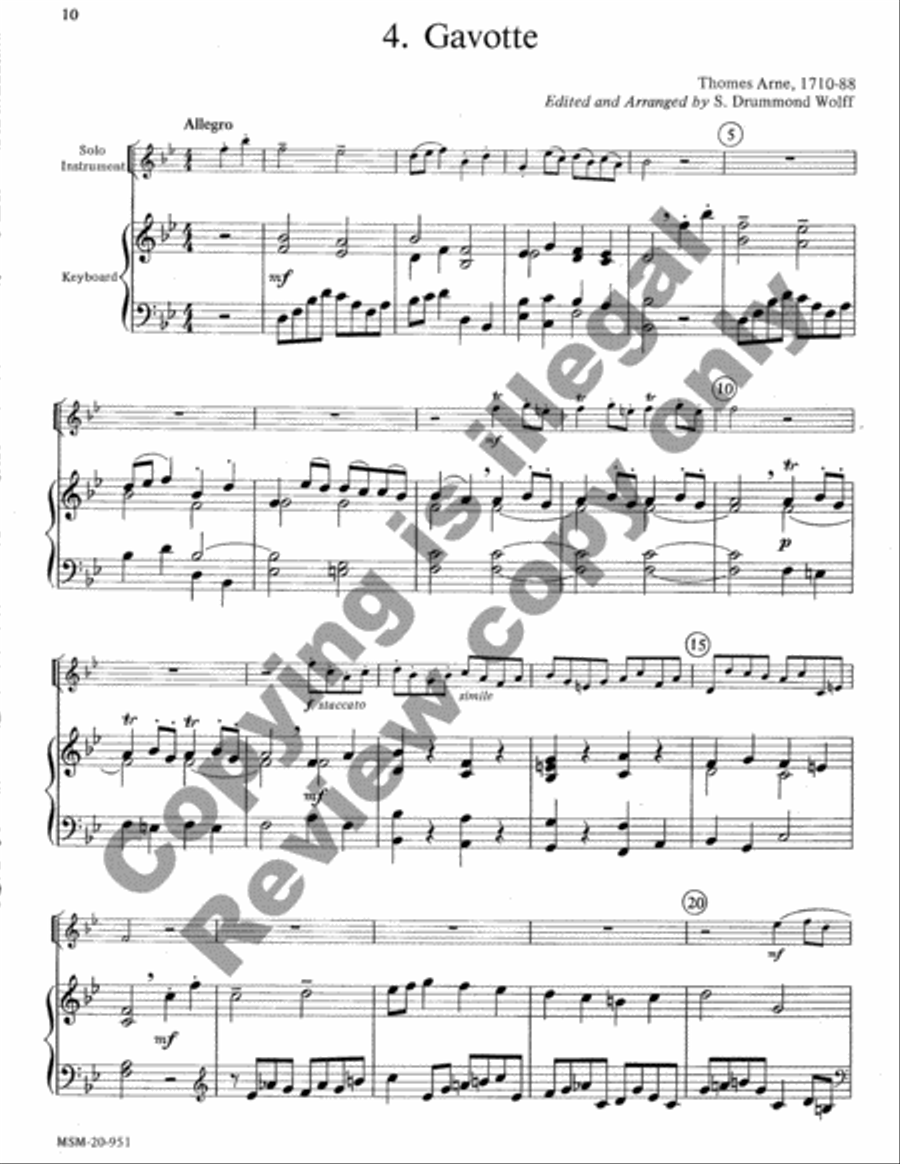 Baroque Music for Solo Instrument & Keyboard, Set, II Easy Piano scores gallery preview page 13