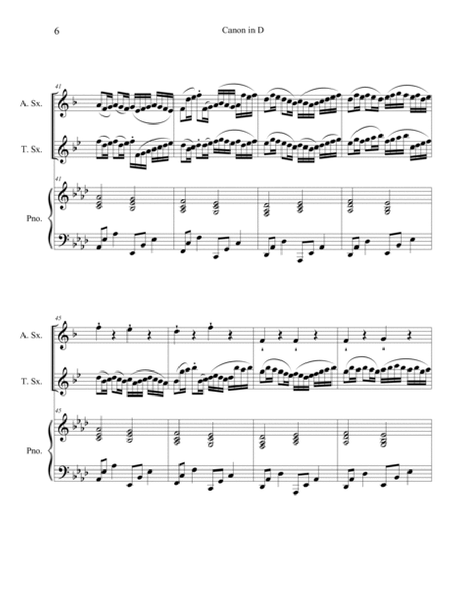 Canon in D (Alto and Tenor Sax Duet) with Piano image number null