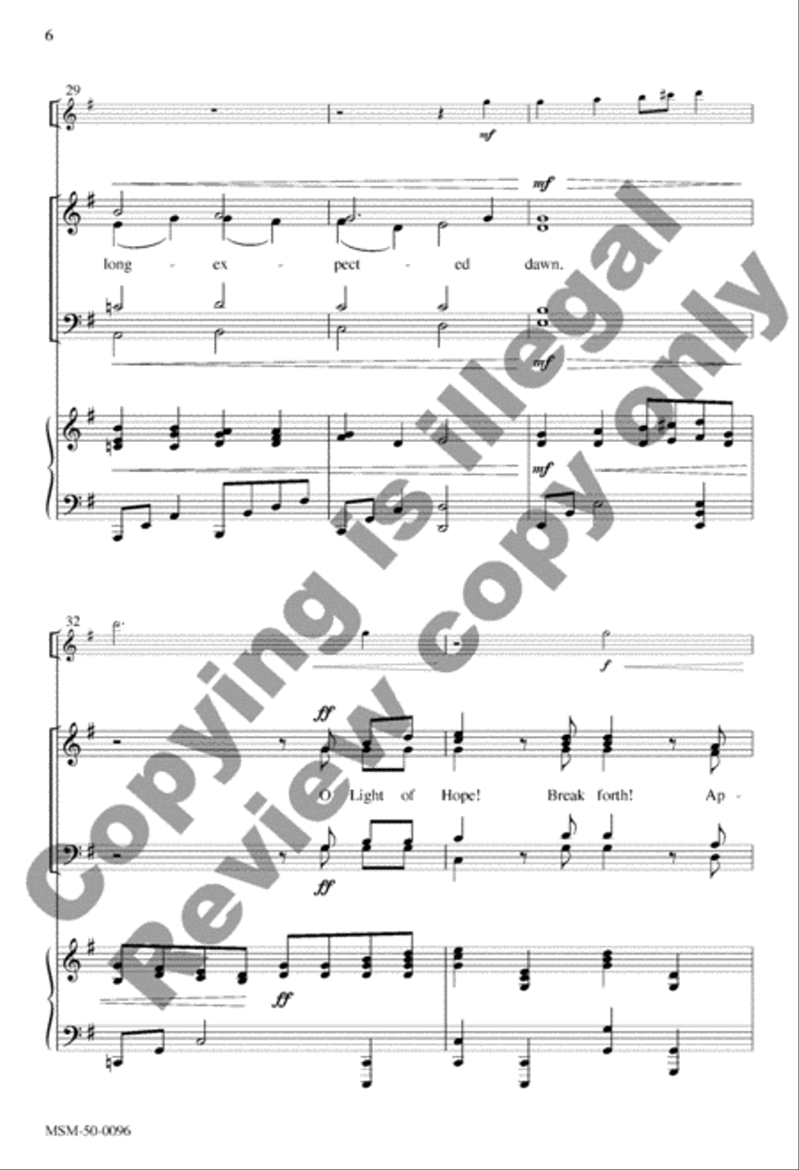 Long-Expected Dawn 4-Part scores gallery preview page 6