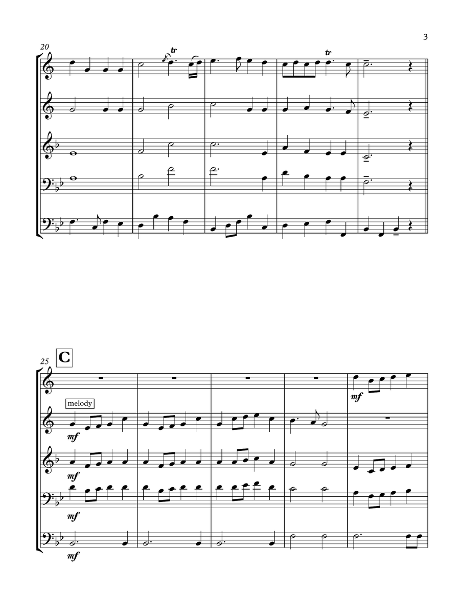 Trumpet Voluntary (Prince of Denmark's March) - Jeremiah Clarke (1674-1707) arr. Jon Clark Brass Ensemble scores gallery preview page 3